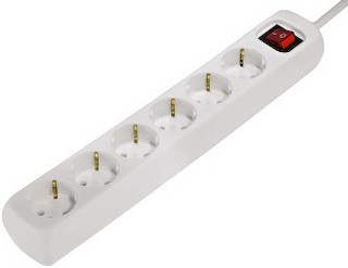 Сетевой удлинитель Hama 3м (6 розеток) белый защита от детей 3500Вт 230В (00121915)