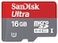 Флеш карта microSDHC 16Gb Class10 Sandisk SDSDQUIN-016G-G4 Ultra + SD Adapter 48MB/s