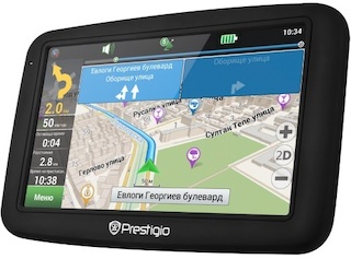 Навигатор Автомобильный GPS Prestigio GeoVision 5055 5" 480x272 128 microSD черный Navitel