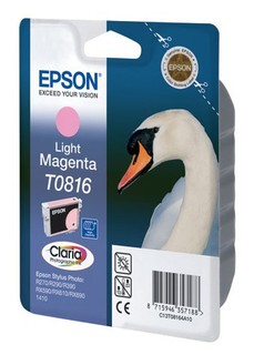 Струйный картридж Epson C13T11164A10 T0816 светло-пурпурный R270/290/RX590 (замена C13T08164A)