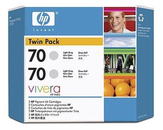 Картридж струйный HP 70 CB342A Light Grey  (упаковка из 2 шт C9451A) для DJ Z2100/Z3100