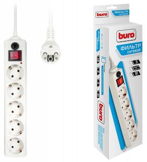 Сетевой фильтр Buro 500SH-3-W 3м (5 розеток) белый