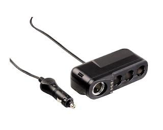 Распределитель Hama H-86043 1->3 0.8м 12В 8А светодиодная индикация/прямоугольная форма