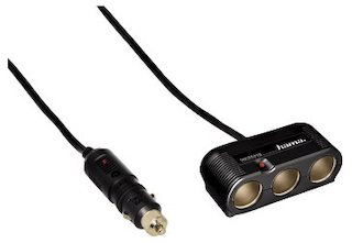 Удлинитель Hama H-86918 прикуривателя 3 розетки 2 м 10А 12В черный