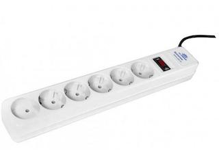 Сетевой удлинитель Pilot 10A 1.8м (6 розеток) белый
