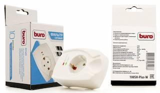 Сетевой фильтр Buro 100SH-Plus-W (1 розетка) белый