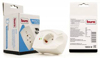 Сетевой фильтр Buro 100SH-W (1 розетка) белый