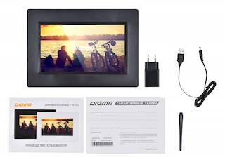 Фоторамка Digma 7" PF-733 800x480 черный пластик