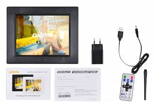 Фоторамка Digma 8" PF-833 1024x768 черный пластик ПДУ Видео