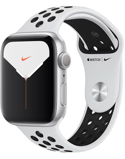 Смарт-Часы Apple Watch Series 5 Nike+ 44mm Silver Aluminum Case with Pure Platinum Black Nike Sport (MX3V2)