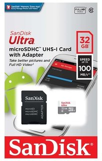 Флеш карта microSDHC 32Gb Class10 Sandisk SDSQUNR-032G-GN3MA Ultra Light + adapter
