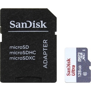 Флеш карта microSDXC 128Gb Class10 Sandisk SDSQUNR-128G-GN6TA + адаптер