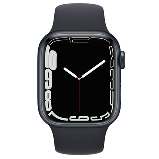 Смарт-Часы Apple Watch Series 7 45mm Aluminum Case with Starlight Sport Band Midnight MKN53