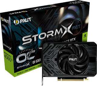 Видеокарта Palit PCI-E 4.0 PA-RTX4060TI STORMX OC NVIDIA GeForce RTX 4060TI 8Gb 128bit GDDR6 2310/18000 HDMIx1 DPx3 HDCP Ret