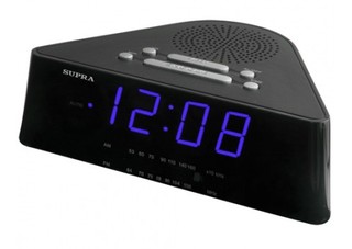 Радиобудильник Supra SA-12FM черный с синим