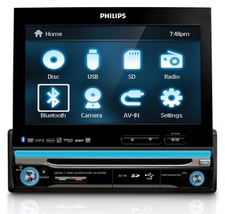 Автомагнитола DVD Philips CED750/51 1din выездной экран 7" Bluetooth