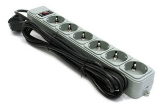 Сетевой фильтр Gembird SPG6-B-6 1.8м серый 6 розеток