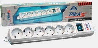 Сетевой фильтр Pilot-S Розетки 5+1. Шнур 5 метров