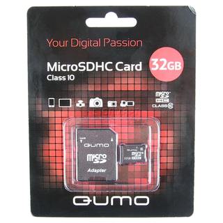 Флеш карта MicroSDHC 32GB QUMO class 10 adapter
