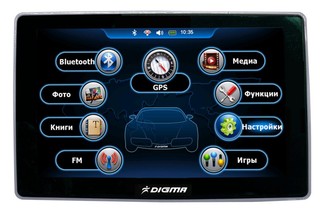 Автомобильный навигатор GPS Digma DS507BN 5" 800*480 Atlas V BT Пробки FM 4Gb  Навител 5