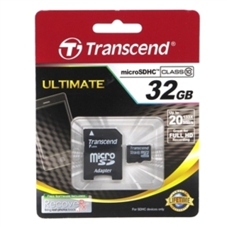Флеш карта microSDHC 32Gb Class10 Transcend TS32GUSDHC10 + adapter