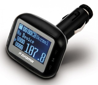 Автомобильный FM-модулятор Digma FТ210 flashdisk, SD/MMC Line-in R/С