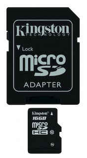 Флеш карта microSDHC 16Gb class10 + adapter SD Kingston (SDC10/16Gb)