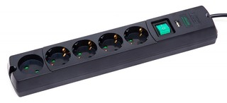 Сетевой фильтр MOST LRG-USB 5 розеток 3m черный