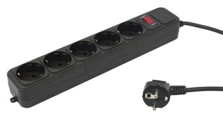 Сетевой фильтр PC PET 3м 5 розеток чёрный AP01006-3-B