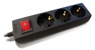 Удлинитель универсальный PC PET 3м 3 розетки чёрный AP02001K-3-BK