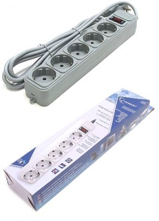 Сетевой фильтр Gembird SPG3-B-6 серый 5 розеток 1.8м
