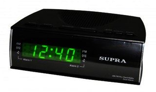 Радиобудильник Supra SA-38FM Черный/Красный