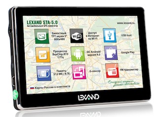 Навигатор Автомобильный GPS Lexand STA-5.0 5" 800x480 4Gb microSD FM-Transmitter черный Navitel