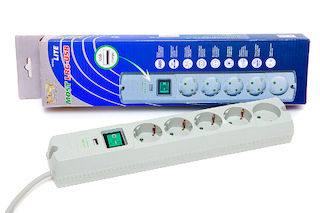 Сетевой фильтр Most LRG-USB 1.7 (5 розеток) белый
