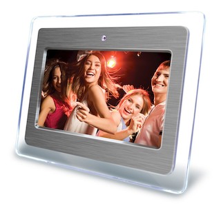 Фоторамка Digma 7" PF-790 800x480 металлик Пластик/металл LED подсветка ПДУ Видео