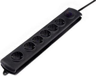 Удлинитель Hama H-47829 сет. с выкл. и защитой от повыш.напр.6 р. 1.4 м 3х1.5 кв.мм черный