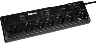 Удлинитель Hama H-47840 сет.с выкл. и защитой от повыш. напр. 8 р. (1/7) 1.4 м 3600 Вт 3х1.5 кв.мм