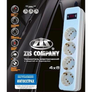 Сетевой удлинитель Pilot 3м (4 розетки) белый