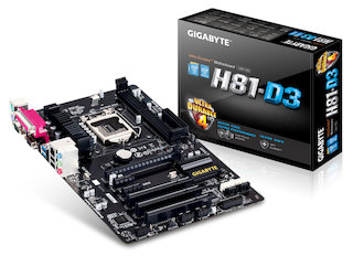 Материнская плата Gigabyte GA-H81-D3 Socket-1150 Intel H81 DDR3 ATX AC`97 8ch(7.1) GbLAN SATA3 VGA+COM+LPT