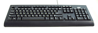 Клавиатура BTC 5313U-BL, USB, черная, L-образный Enter