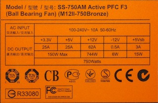 Блок питания Seasonic ATX 750W M12II-750 SS-750AM 80+ bronze APFC 8*SATA Cab Manag RTL