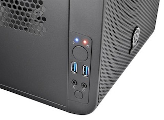 Корпус Thermaltake CA-1B8-00S Core V1 черный w/o PSU MiniITX SECC 1*2000mm 2*80mm fan 2*USB3.0 audio HD bott PSU