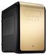 Корпус Aerocool Dead Silence Cube Gold черный/золотистый mATX 3x120mm 3x140mm 2xUSB2.0 2xUSB3.0 audio HD screwless bott PSU