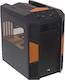 Корпус Aerocool Xperdator Cube Orange черный w/o PSU mATX 2*120mm 2*140mm fan 2*USB3.0 audio HD screwless bott PSU