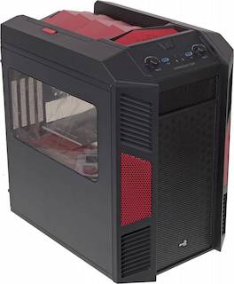 Корпус Aerocool Xperdator Cube Red черный w/o PSU mATX 2*120mm 2*140mm fan 2*USB3.0 audio HD screwless bott PSU