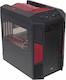 Корпус Aerocool Xperdator Cube Red черный w/o PSU mATX 2*120mm 2*140mm fan 2*USB3.0 audio HD screwless bott PSU