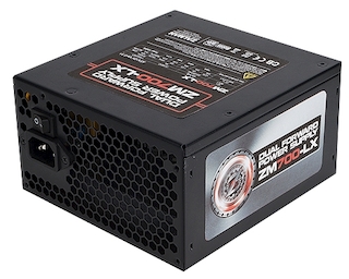 Блок питания 700 Вт Zalman (ZM700-LX) ATX 2.3, APFC, Single Rail +12VDC, 140mm Quiet Fan, 5x HDD, 6x SATA, 4x PCI-E, черные кабели в оплетке, black co