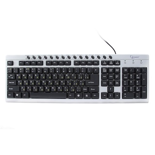 Клавиатура Gembird KB-8300UM-SB-R USB silver-black