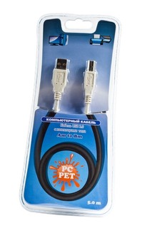 Кабель Интерфейсный PC PET USB 2.0 Am-Bm 5m