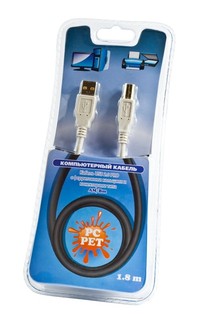 Кабель Интерфейсный PC PET USB PRO Am-Bm w/ 2x ferrite core 1.8m